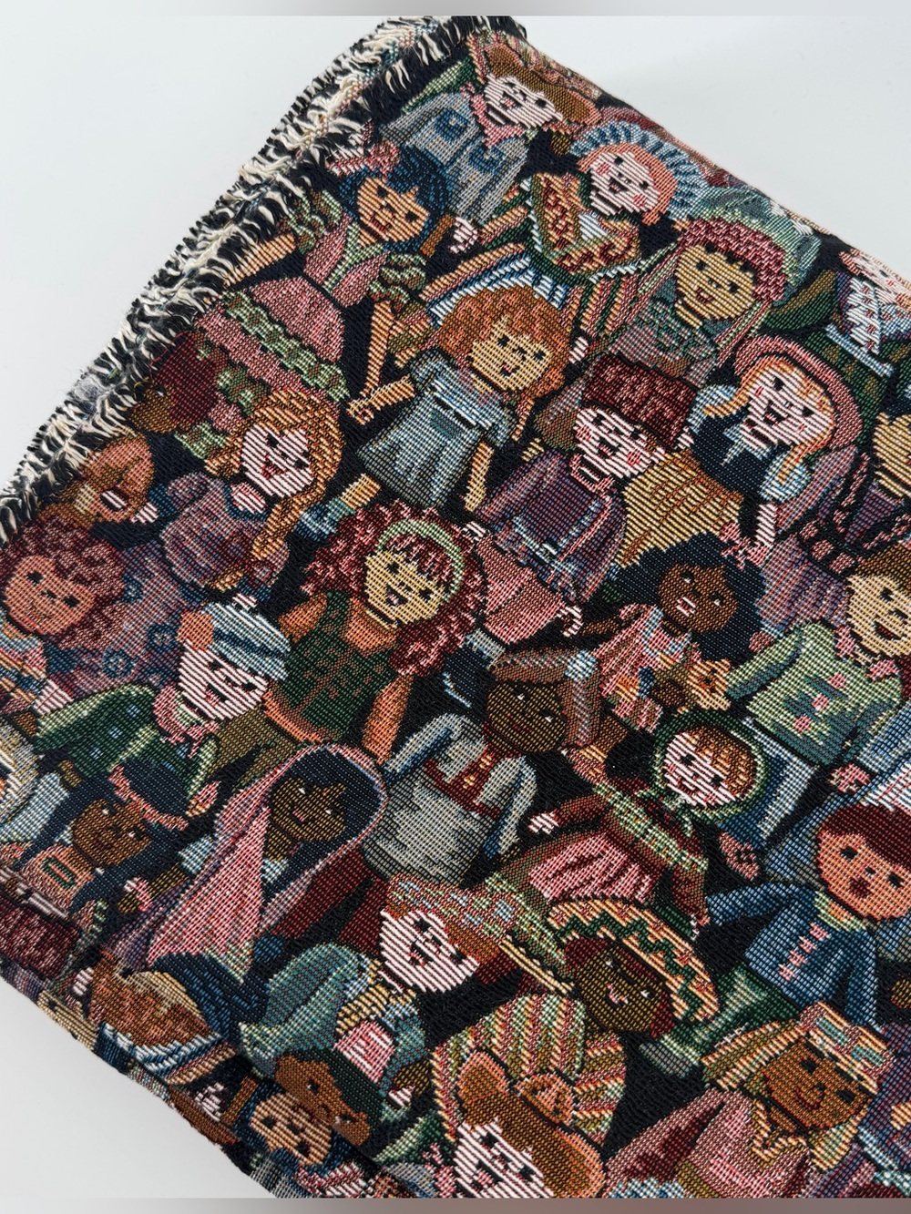 2.5 Yards Vintage Children of the World Tapestry Fabric - Picture 3 of 4
